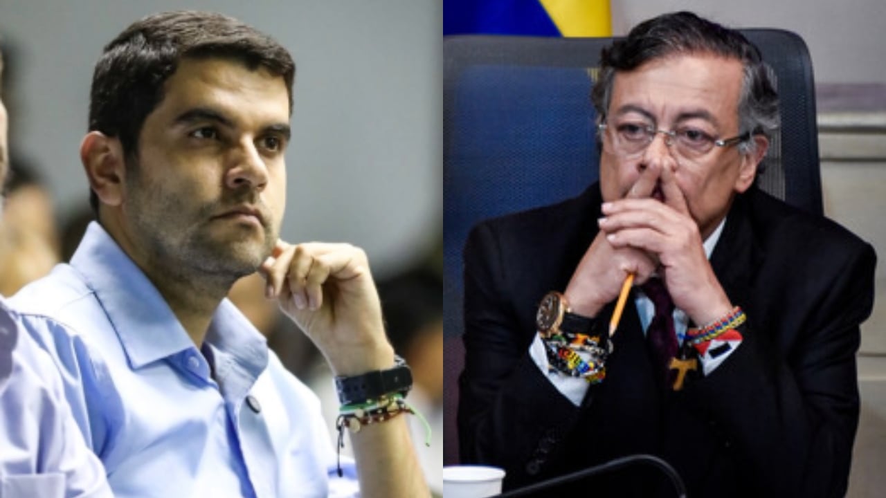 De izquierda a derecha: Hernán Cadavid y Gustavo Petro.