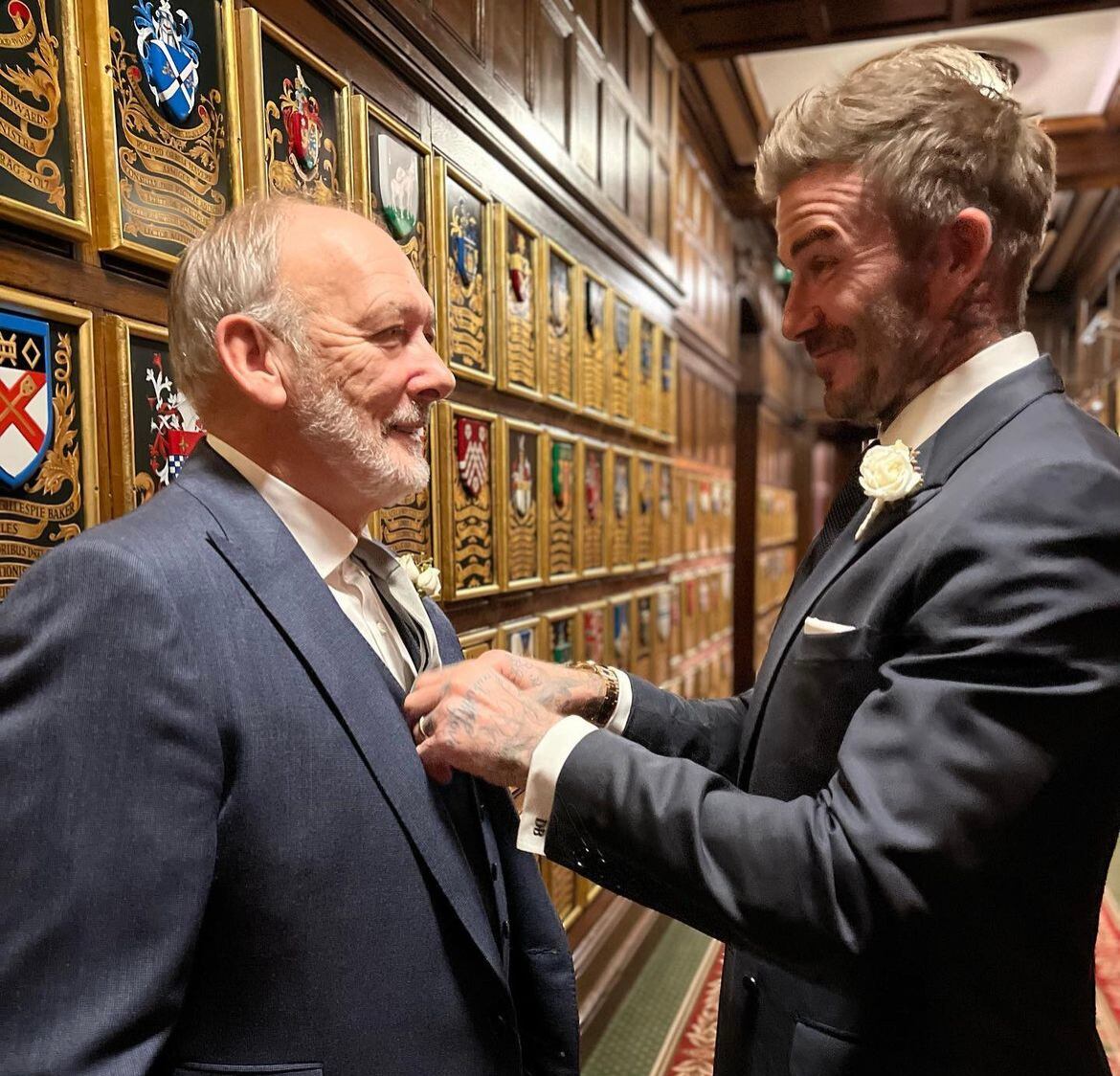 Beckham y papá. Instagram @davidbeckham