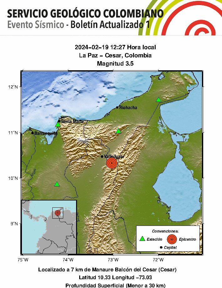 El sismo tuvo una magnitud de 3,5.