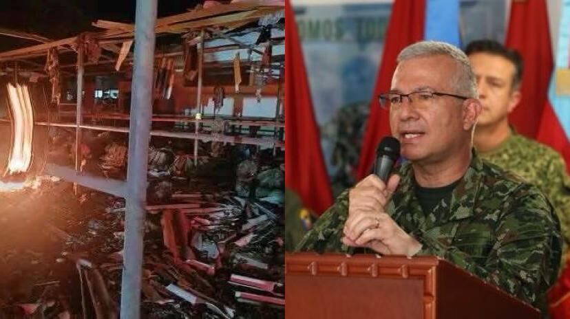 El general Luis Emilio Cardozo Santamaría, comandante del Ejército Nacional, se pronunció tras el violento ataque.