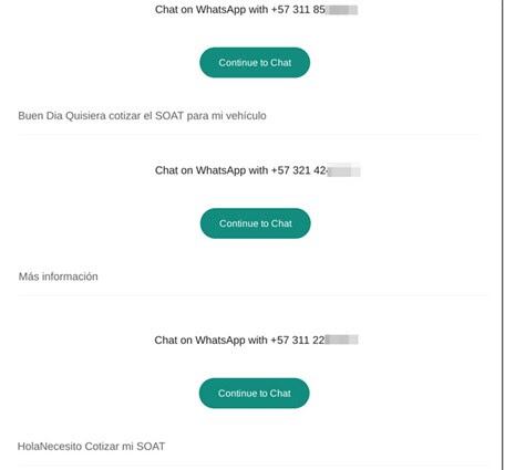 Numeros de estafas con el Soat vía WhatsApp.