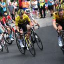 PLATEAU DE SALAISON, FRANCE - JUNE 12: (L-R) Johan Esteban Chaves Rubio of Colombia and Team EF Education - Easypost, Primoz Roglic of Slovenia and Team Jumbo - Visma Yellow Leader Jersey and Ben Alexander O'connor of Australia and AG2R Citröen Team compete during the 74th Criterium du Dauphine 2022 - Stage 8 a 138,8km stage from Saint-Alban-Leysse to Plateau de Salaison 1495m / #WorldTour / #Dauphiné / on June 12, 2022 in Plateau de Salaison, France. (Photo by Dario Belingheri/Getty Images)