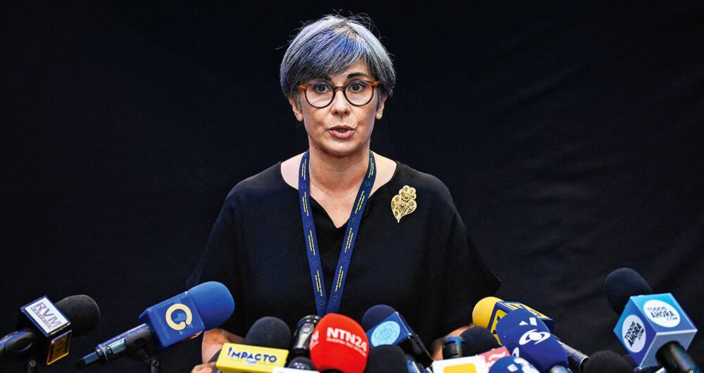 La jefa de la Misión de Observación de la Unión Europea, Isabel Santos. Foto: AFP 