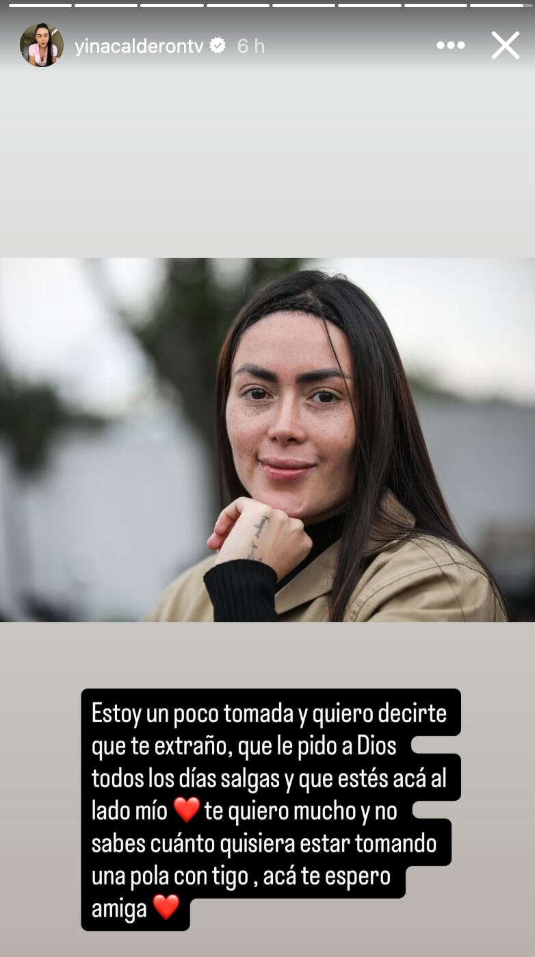 Yina Calderón volvió a pronunciarse por su amiga Epa Colombia, que está recluida en el Buen Pastor.