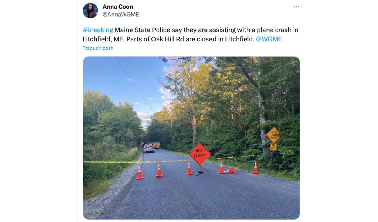 Así reportaban el accidente aéreo en el estado de Maine