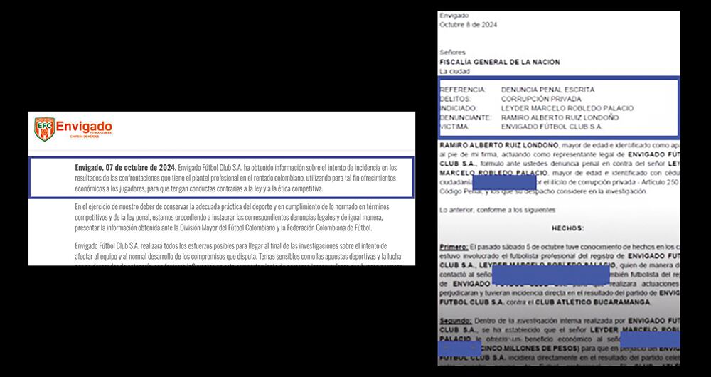 Comunicados de los clubes y denuncia en Fiscalía por las apuestas ilegales.