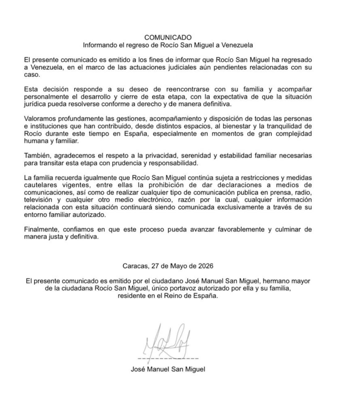 La activista regresó para reencontrarse con su familia y solicitar el cierre de la causa judicial en su contra