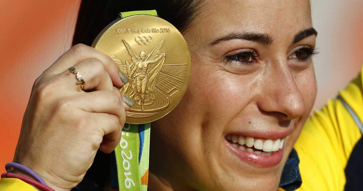 Mariana Pajón y su segunda medalla de oro. CARL DE SOUZA / AFP 