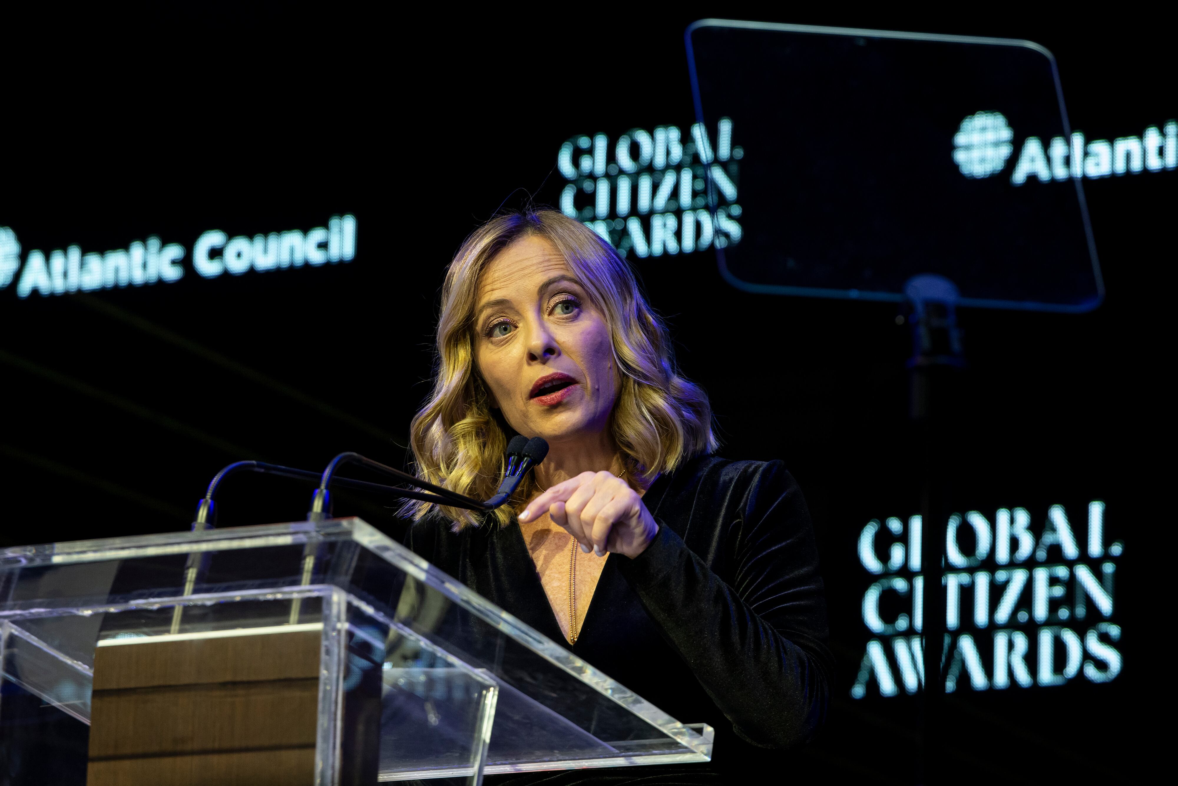 Giorgia Meloni recibe el premio de 'líder mundial' de El Global Citizen Awards