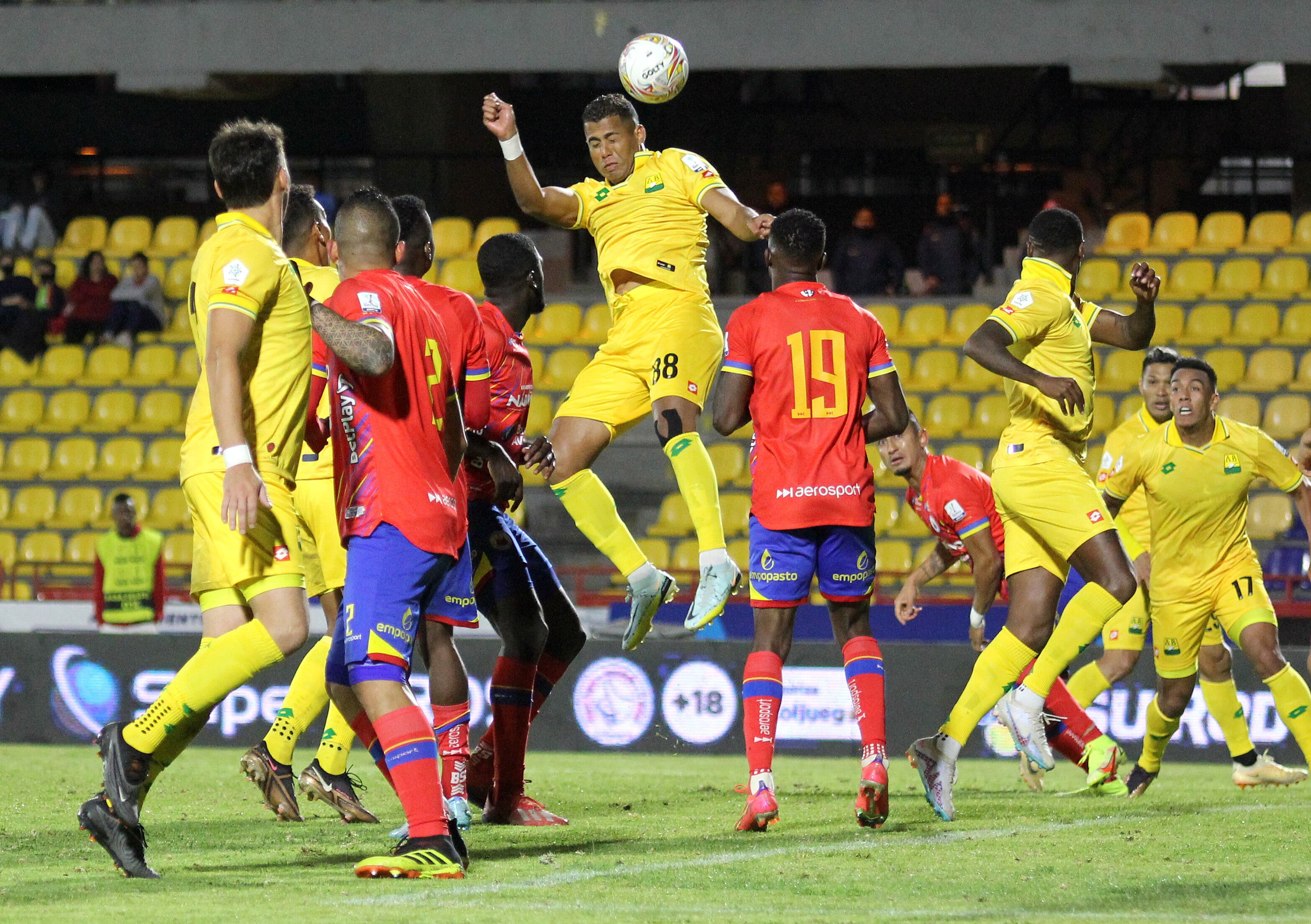 PASTO. 13 de abril de 2023. Deportivo Pasto derrotó 1-0 al Atlético Bucaramanga en el estadio Departamental Libertad, en juego válido por la fecha 13 de la Liga BetPlay I-2023. (Colprensa-Leonardo Castro)