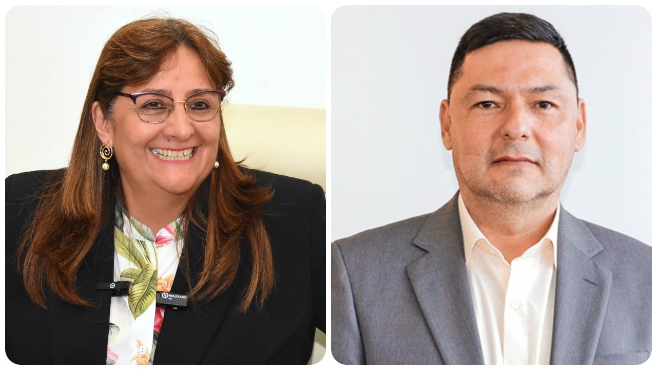 La ministra Ángela María Buitrago y el exdirector de la Uspec,  Ludwing Joel Valero Sáenz
