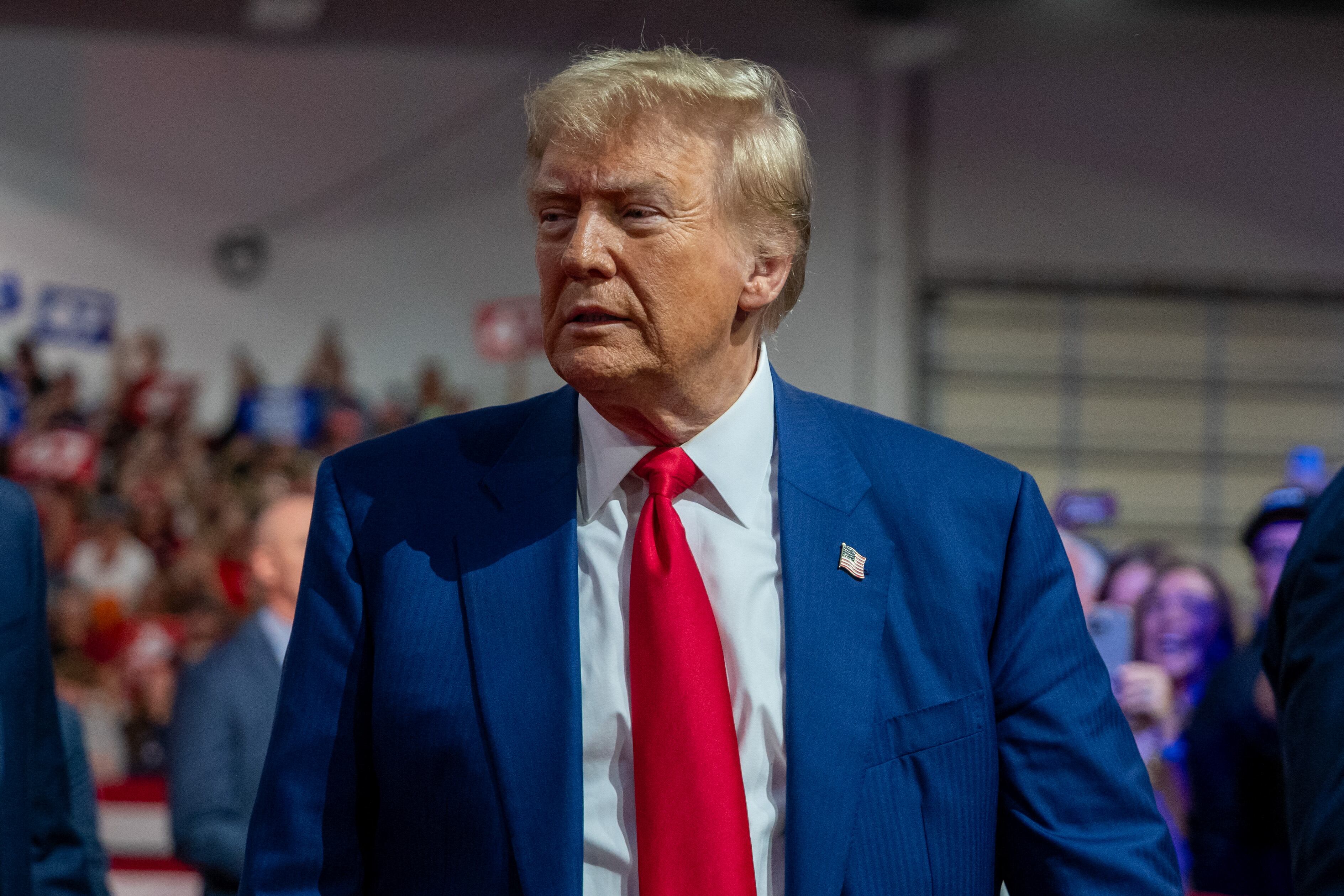 Donald Trump en su último evento en Pensilvania.