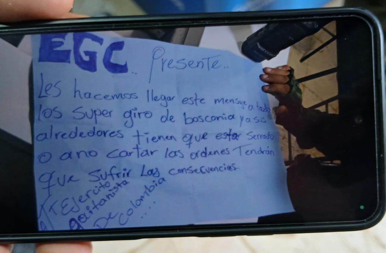 Amenazas el Ejército Gaitanista de Colombia