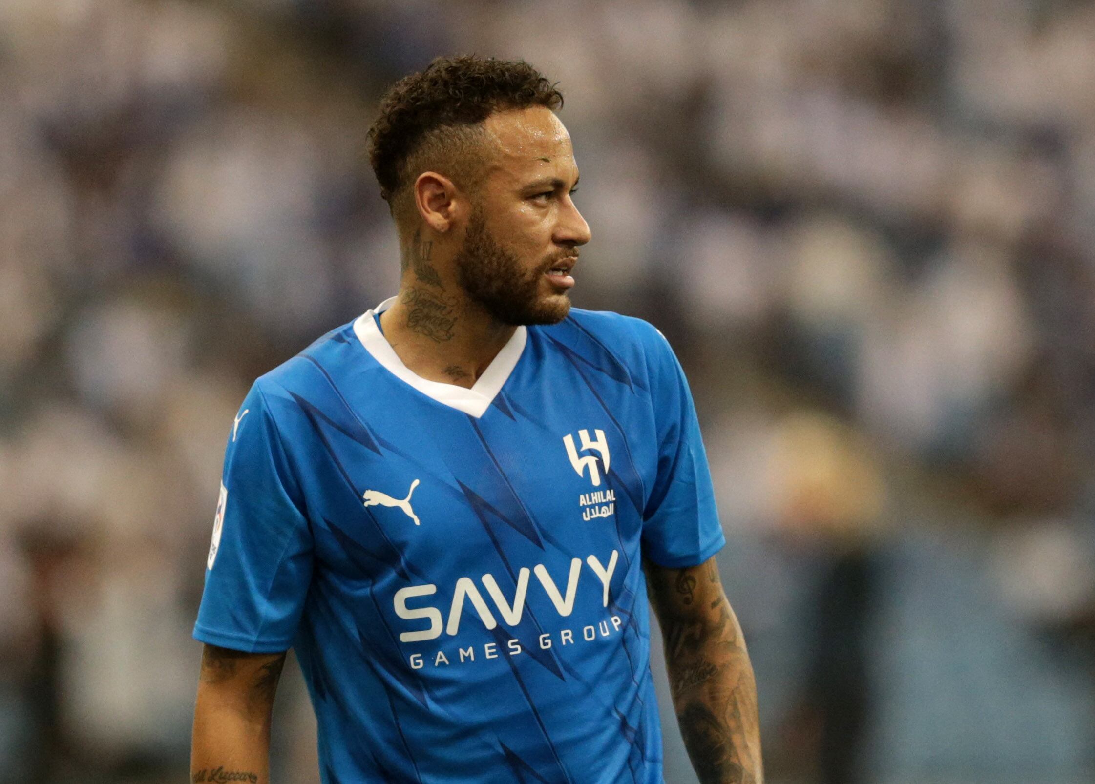 Soccer Football - Asian Champions League - Group D - Al Hilal v Navbahor Namangan - King Fahd International Stadium, Riyadh, Saudi Arabia - September 18, 2023 Al Hilal's Neymar reacts REUTERS/Ahmed Yosri