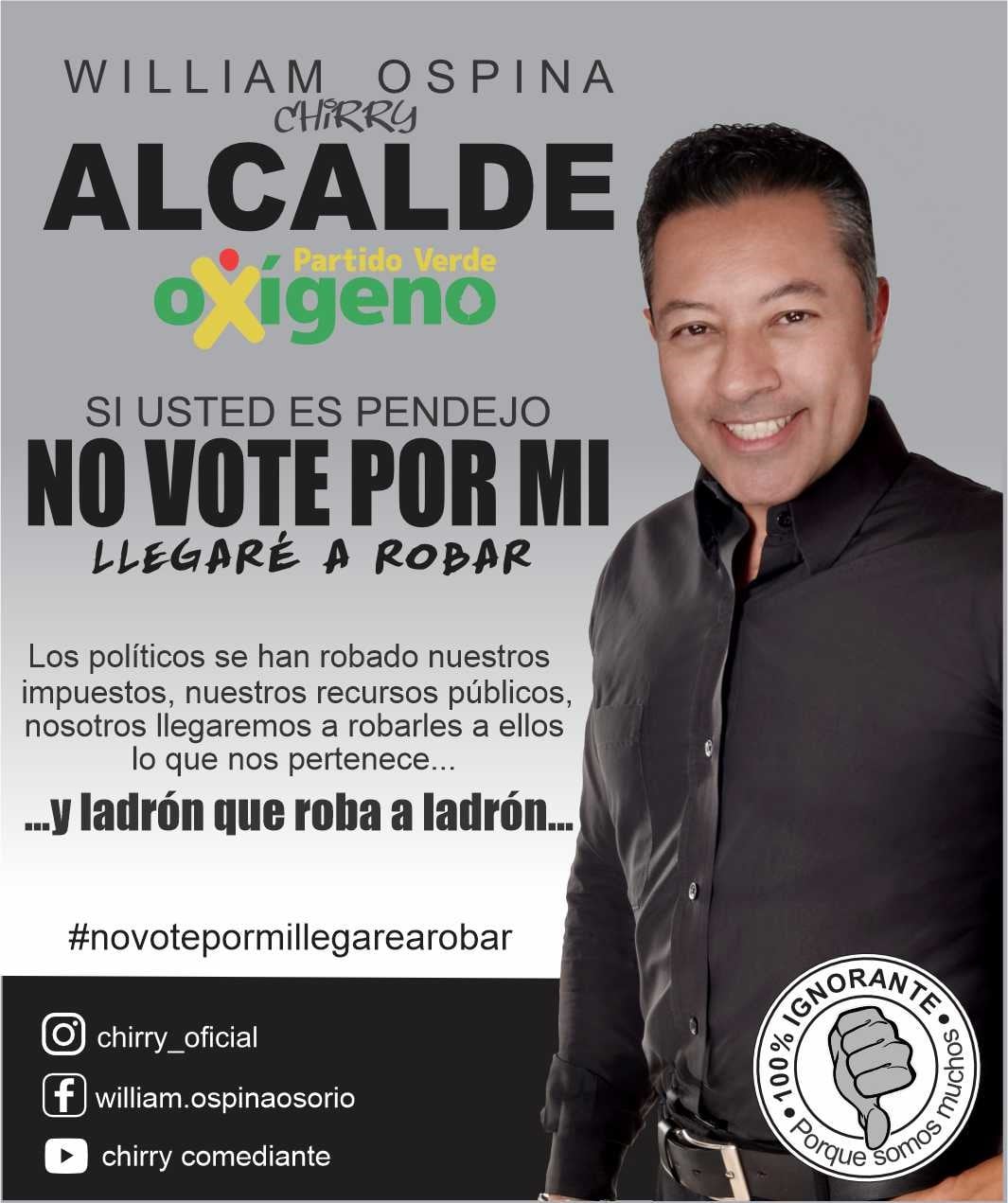 Cuenta con el aval del Partido Verde Oxígeno