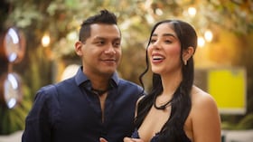Juanda Caribe y Mariana Zapata en 'La casa de los famosos Colombia 3'.