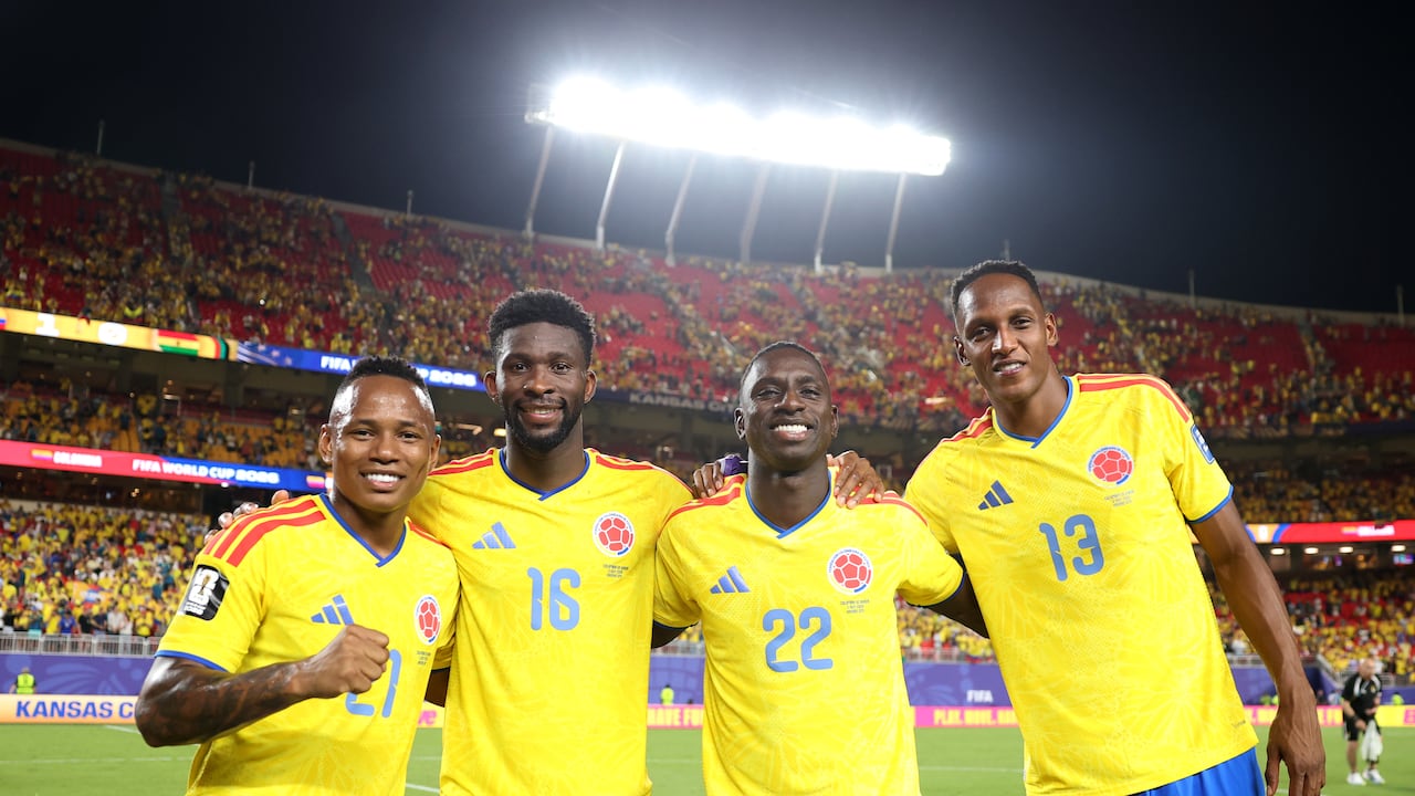 De izquierda a derecha: Jaminton Campaz, Jefferson Lerma, Déiver Machado y Yerry Mina.