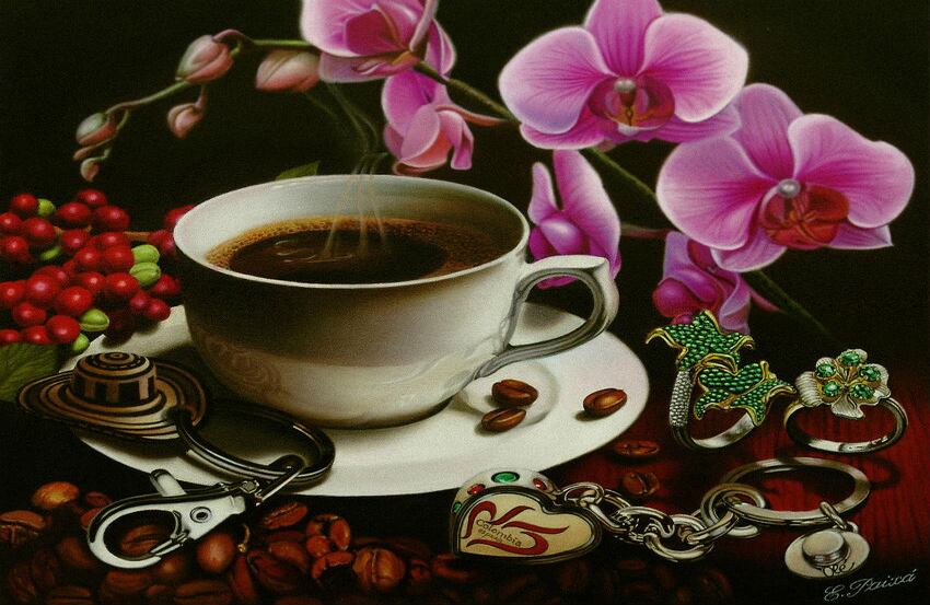 Esta es su obra "Colombia", que dedica al país.