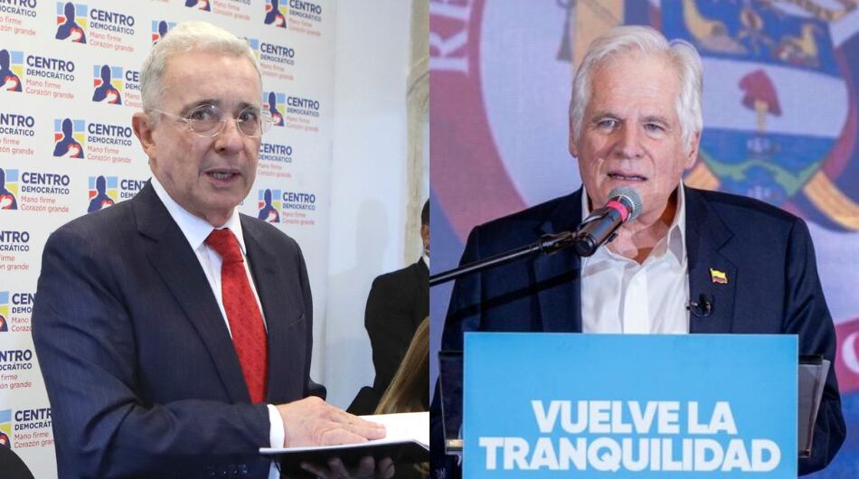 Álvaro Uribe y Miguel Uribe Londoño.