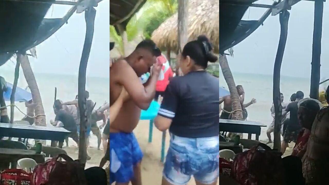 Pelea en playas del Atlántico