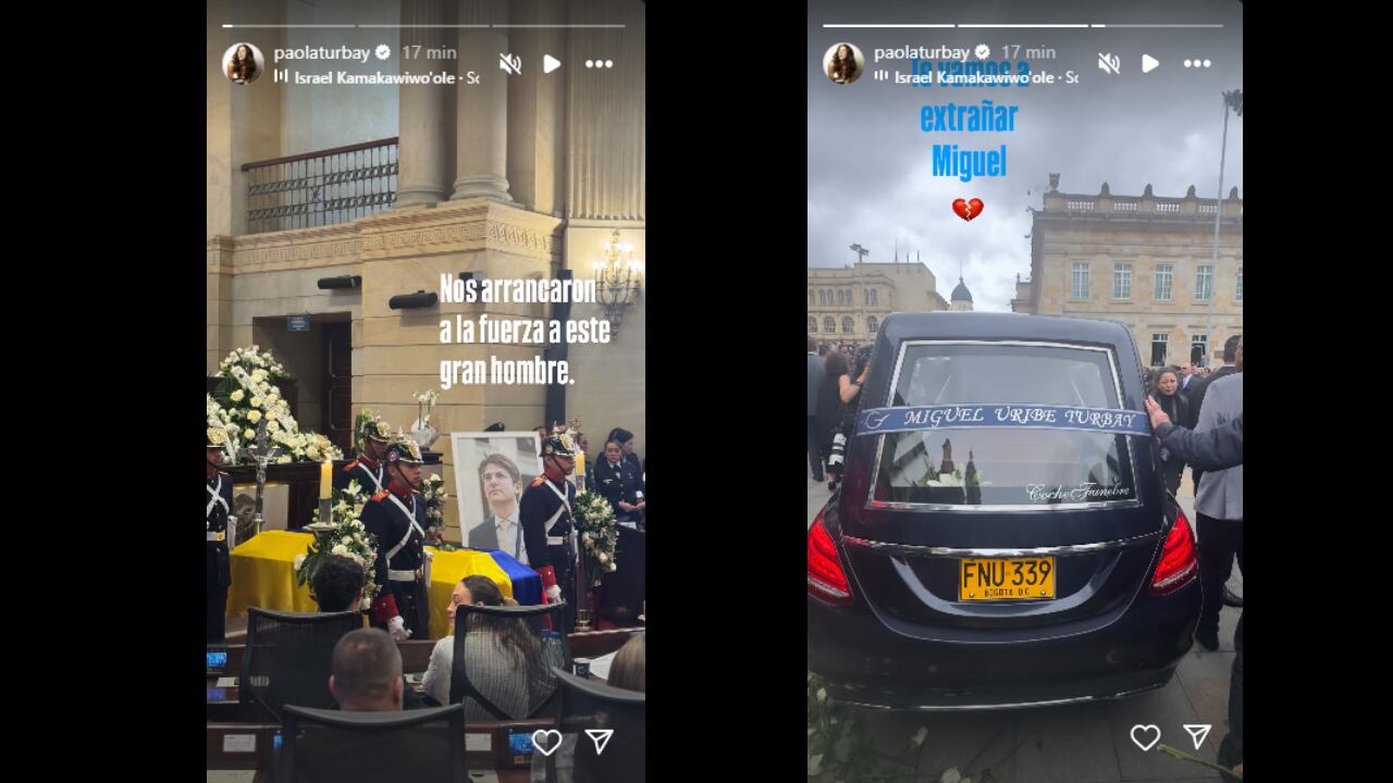 Paola Turbay le dio el último adiós a su primo, Miguel Uribe Turbay.