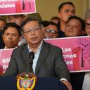 El presidente, Gustavo Petro, anunciando su intención de llevar a las urnas sus proyectos de ley, en anuncio hecho en la Casa de Nariño, en Bogotá