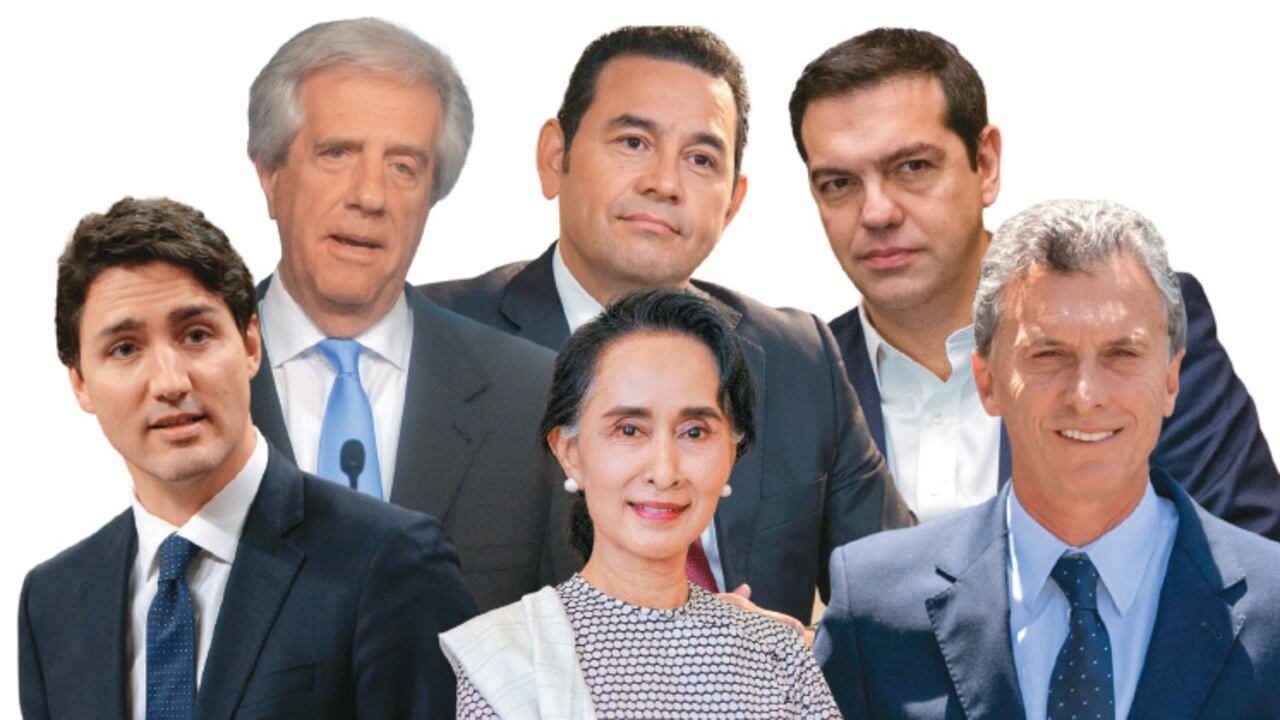 Tabaré Vázquez (Uruguay) - Jimmy Morales (Guatemala) - Alexis Tsipras (Grecia) - Justin Trudeau (Canadá) - Aung San Suu Kyi (Birmania) - Mauricio Macri (Argentina)