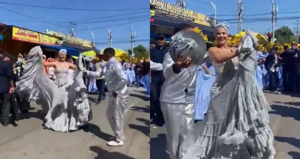 Verónica Alcocer en pleno Carnaval de Barranquilla.