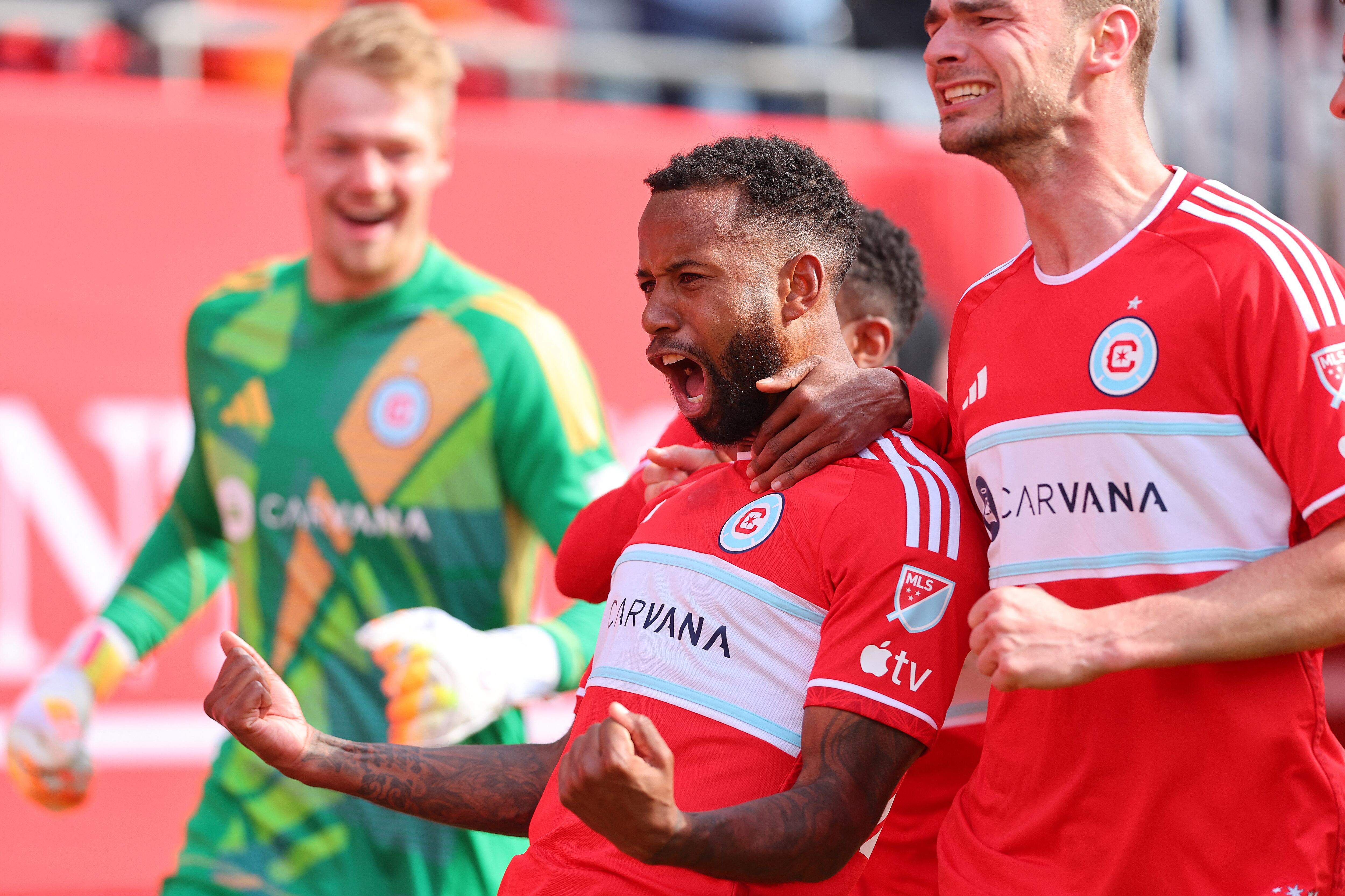 CHICAGO, ILLINOIS - MARCH 16: Kellyn Acosta #23 of Chicago Fire FC celebrates after scoring the game-winning goal against the CF Montr�al in stoppage time of the second half at Soldier Field on March 16, 2024 in Chicago, Illinois.   Michael Reaves/Getty Images/AFP (Photo by Michael Reaves / GETTY IMAGES NORTH AMERICA / Getty Images via AFP)CHICAGO, ILLINOIS - MARCH 16: Kellyn Acosta #23 of Chicago Fire FC celebrates after scoring the game-winning goal against the CF Montr�al in stoppage time of the second half at Soldier Field on March 16, 2024 in Chicago, Illinois.   Michael Reaves/Getty Images/AFP (Photo by Michael Reaves / GETTY IMAGES NORTH AMERICA / Getty Images via AFP)