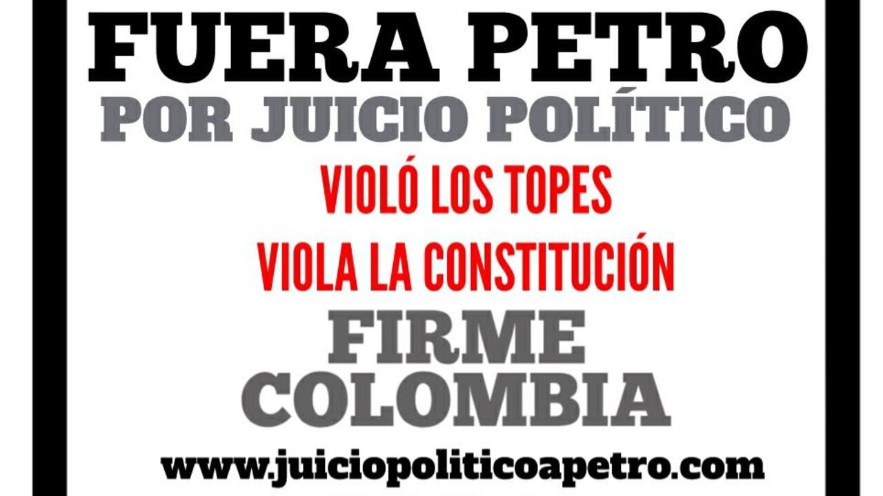 Oposición del gobierno Petro propone juicio político en su contra