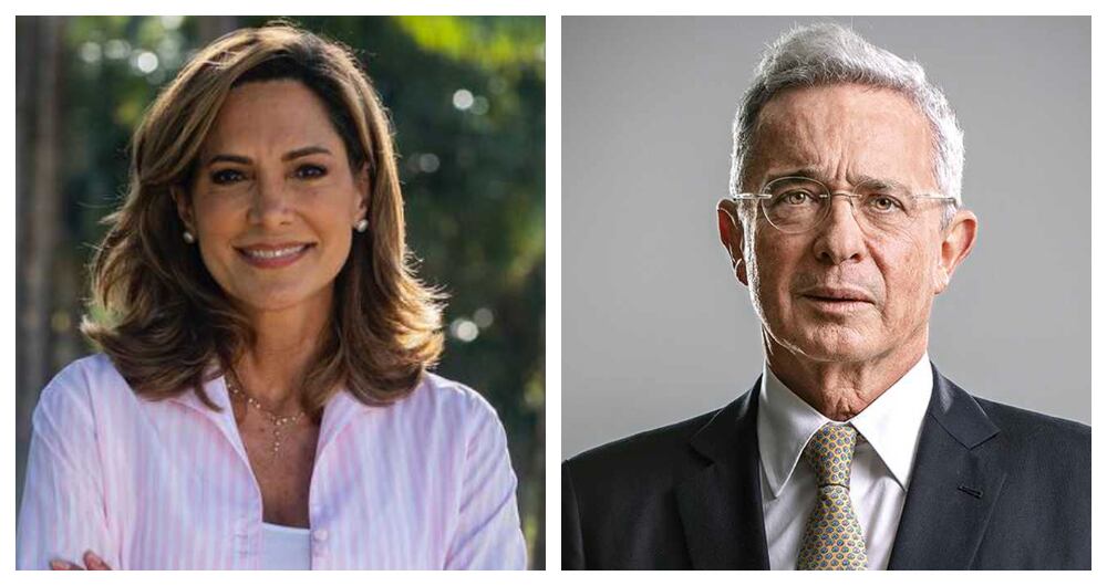 María Elvira Salazar y Álvaro Uribe.