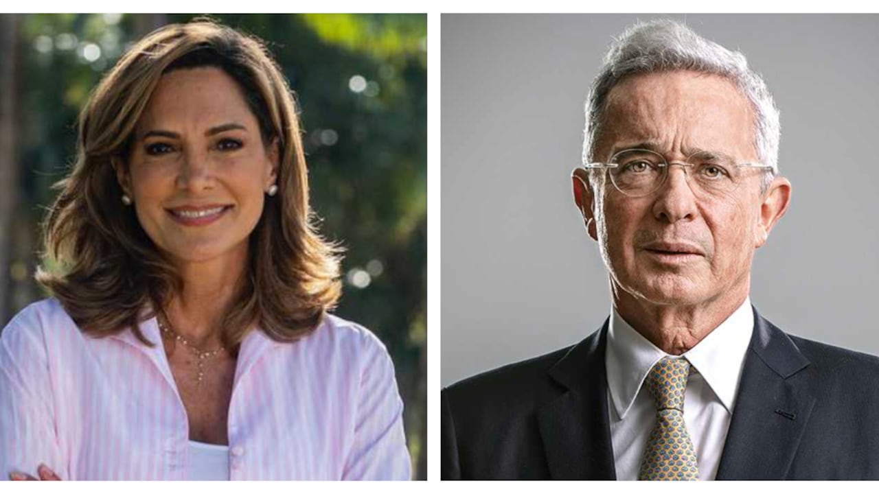 María Elvira Salazar y Álvaro Uribe.