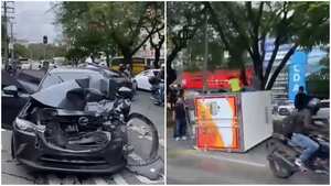 El siniestro vial dejó al menos a tres personas lesionadas.