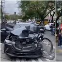 El siniestro vial dejó al menos a tres personas lesionadas.