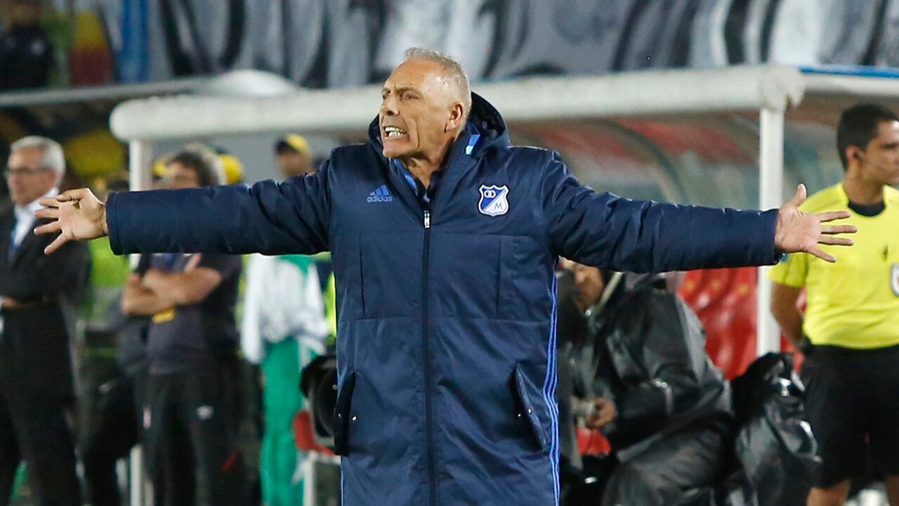 Miguel Angel Russo
Final de futbol Liga Aguila 2017 del segundo semestre
Millonarios vs Santa Fe
partido de ida
Futbol en Paz
Bogota dic 13 2017
Foto Guillermo Torres Semana