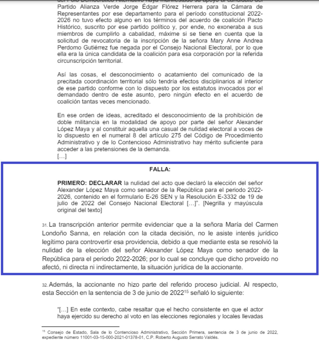 Consejo de Estado negó tutela contra el fallo que anuló elección de Alexander López Maya.