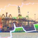 Panoramic view urban cityscape singapore with investment theme background