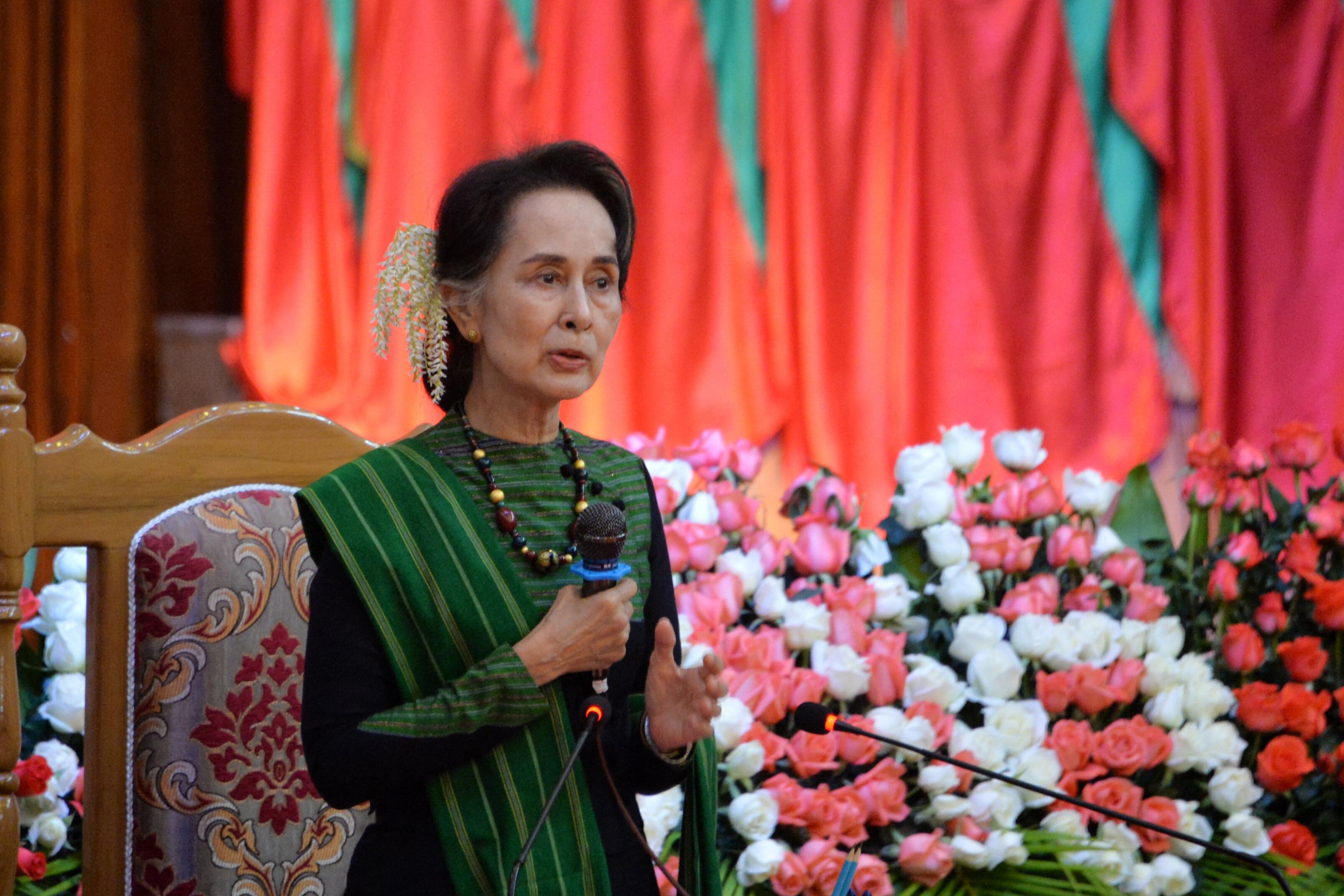 Aung San Suu Kyi (Photo by Thet Aung / AFP)