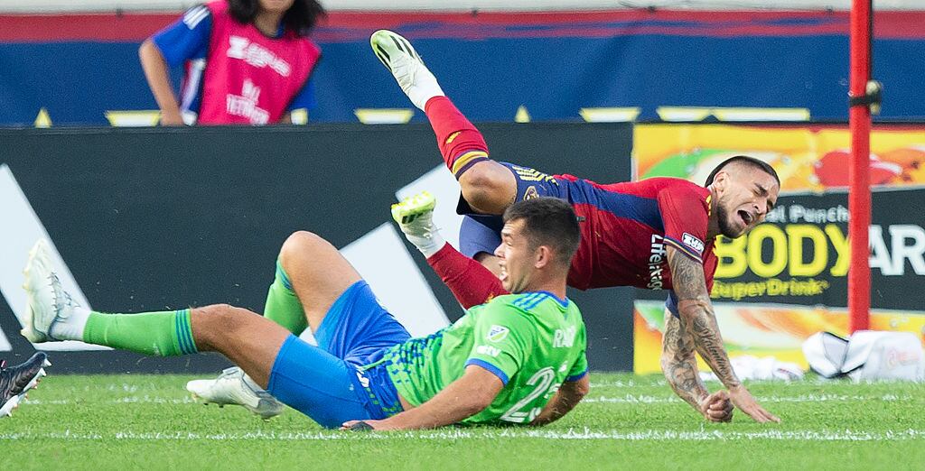 Cristian Arango en la Leagues Cup, a servicio del Real Salt Lake City
