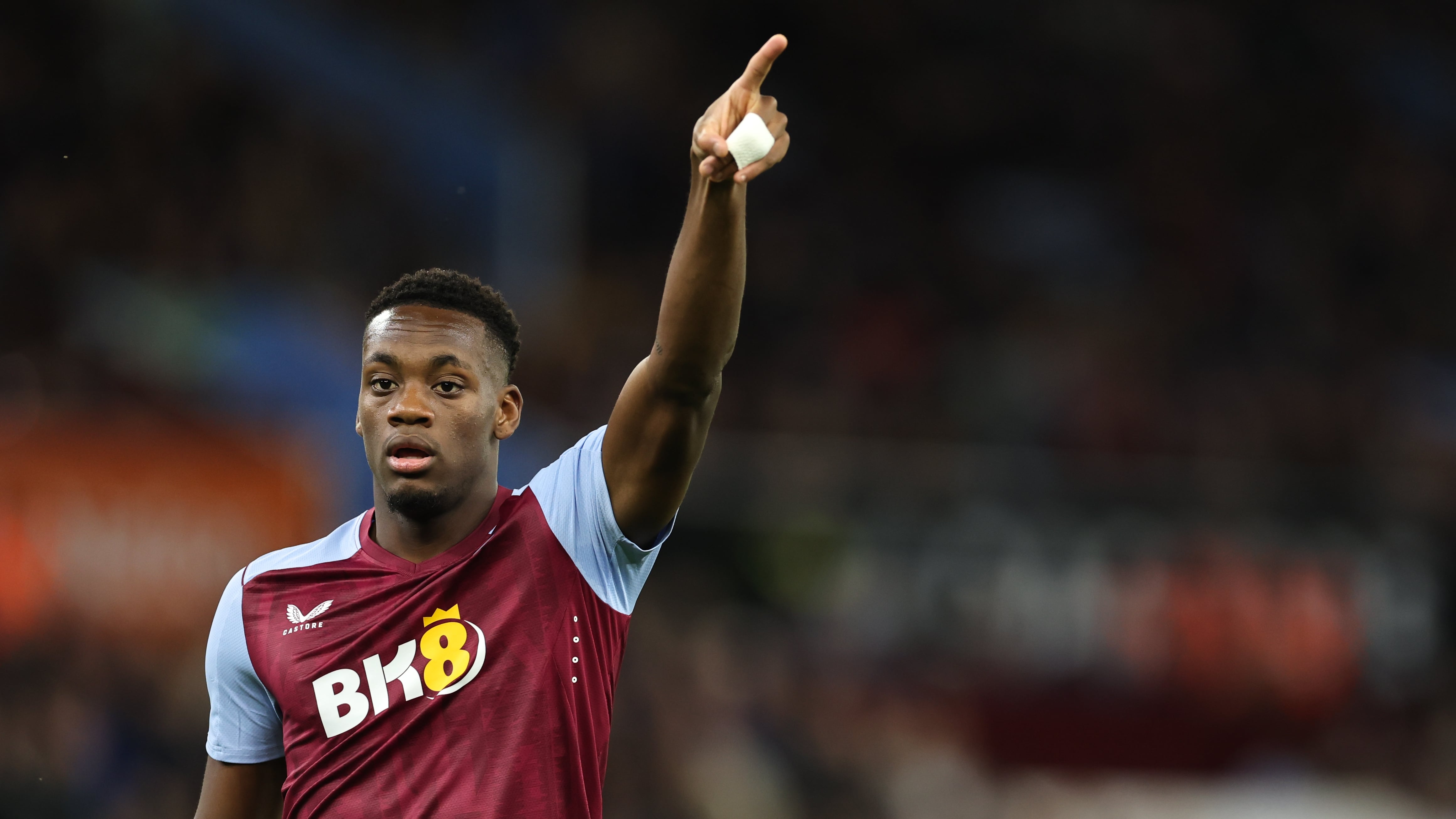 BIRMINGHAM, ENGLAND - SEPTEMBER 27: Jhon Duran of Aston Villa during the Carabao Cup Third Round match between Aston Villa and Everton at Villa Park on September 27, 2023 in Birmingham, England. (Photo by Matthew Ashton - AMA/Getty Images)