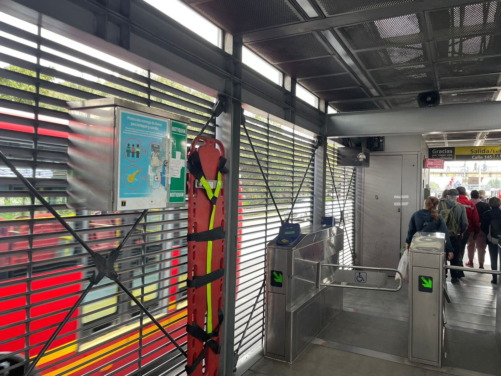 Botiquín en la estación Calle 142 de TransMilenio