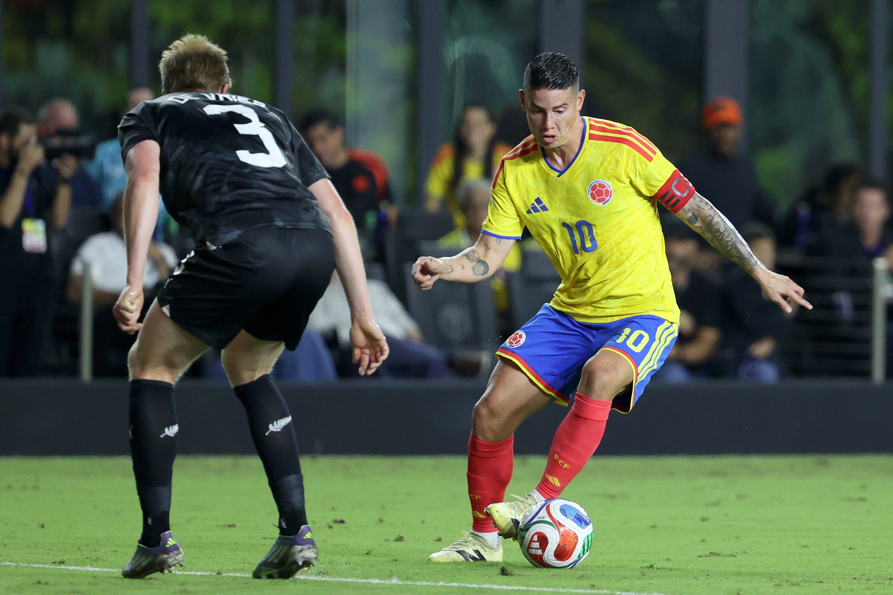 James Rodríguez con la Selección Colombia, en el amistoso ante Nueva Zelanda.