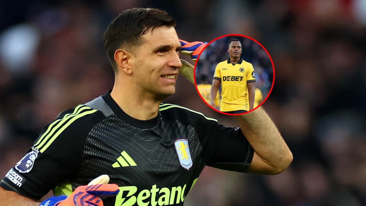 Dibu Martínez contra el Wolverhampton / Jhon Arias, volante colombiano.