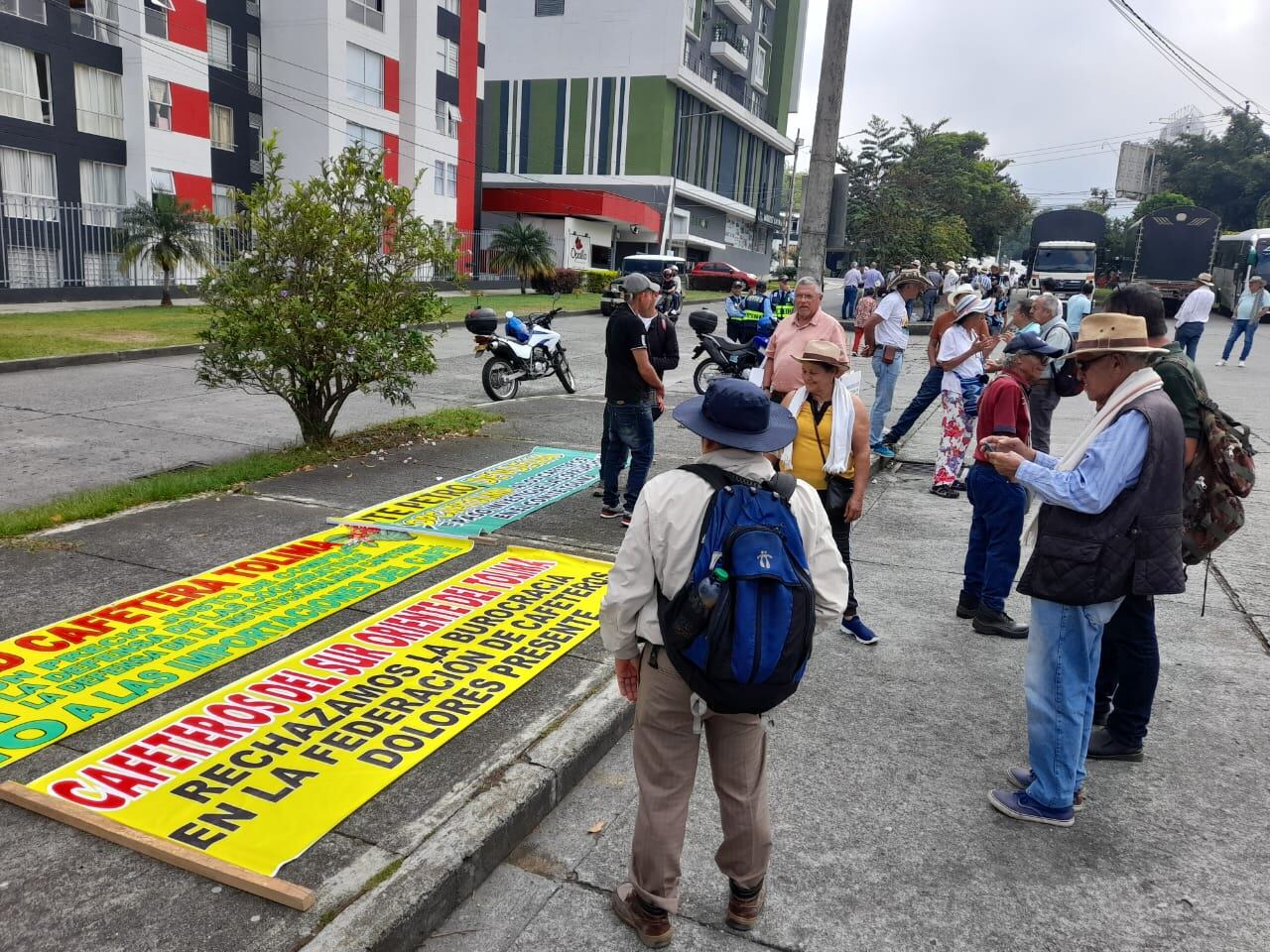 Protesta de caficultores en Armenia.