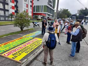 Protesta de caficultores en Armenia.