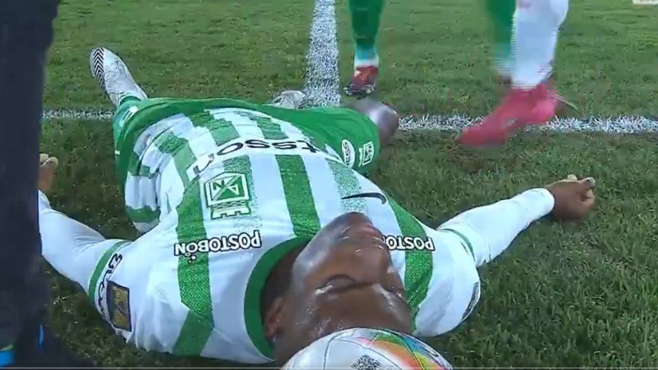 Andrés Felipe Román se desplomó en el Santa Fe vs. Nacional.