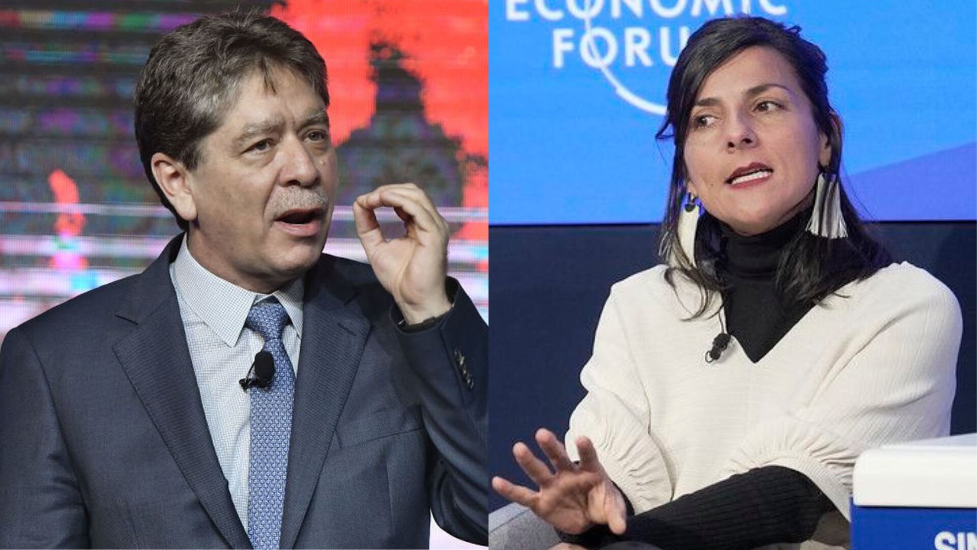 La ministra de Minas, Irene Vélez, y el presidente de la ANDI, Bruce Mac Master.