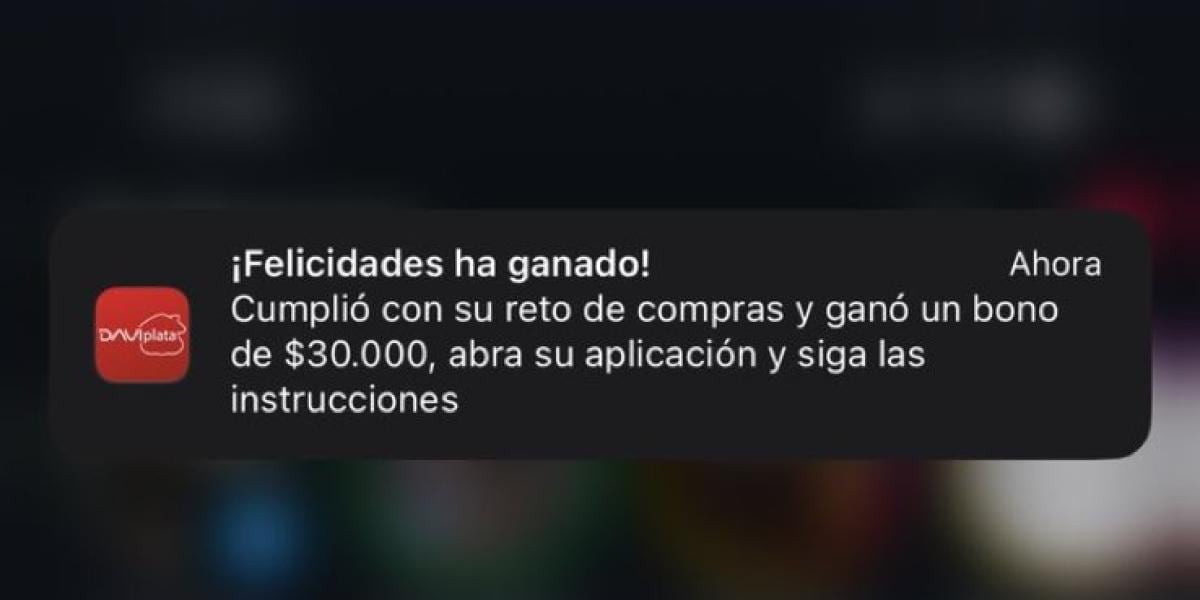 Falla de Daviplata ante presunto bono de 30.000