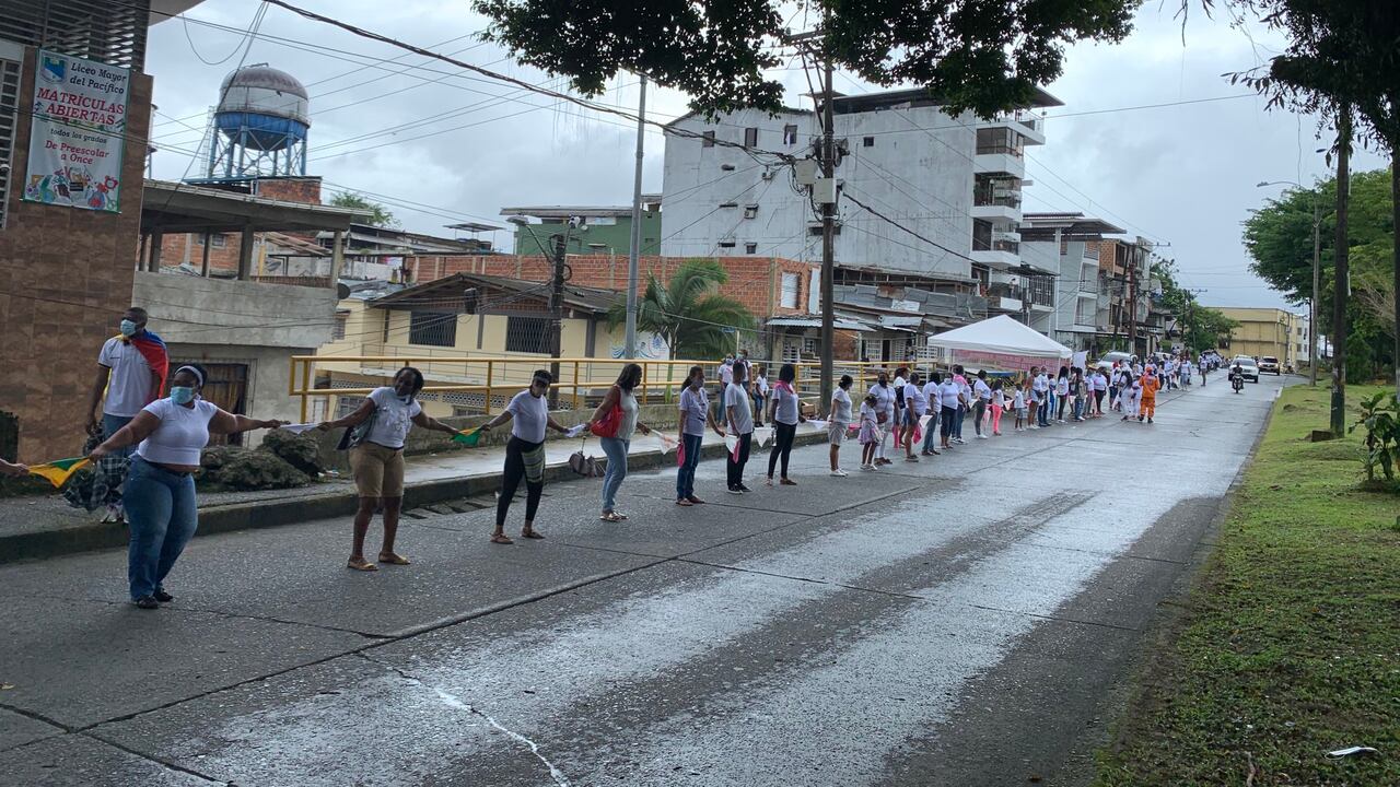 Cadena humana en Buenaventura