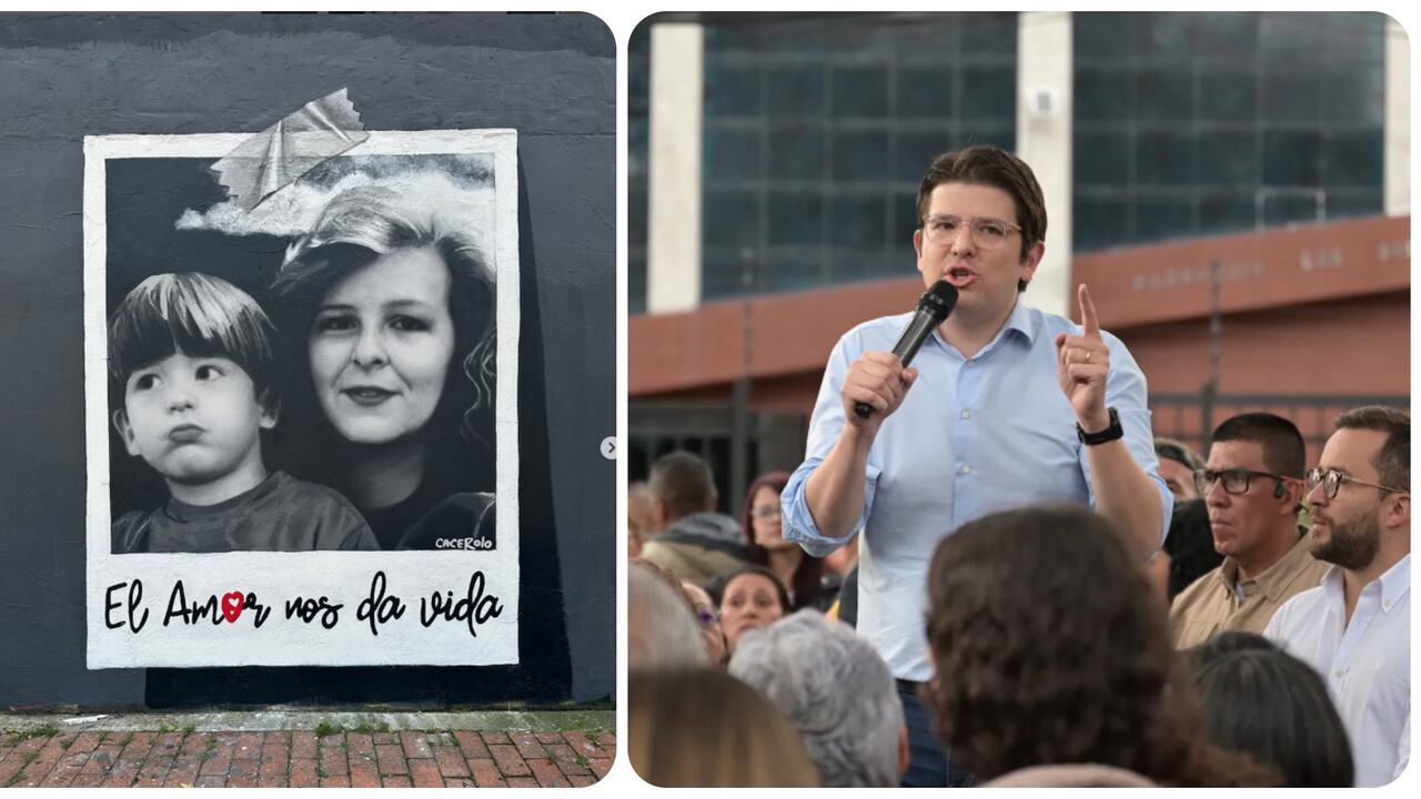 Así era el mural de Cacerolo en homenaje a Miguel Uribe y Diana Turbay